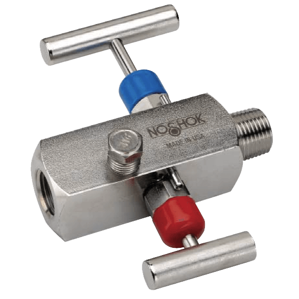 Noshok Block and Bleed, Soft Seat Needle Valve, 2-Valve, 2070 Series